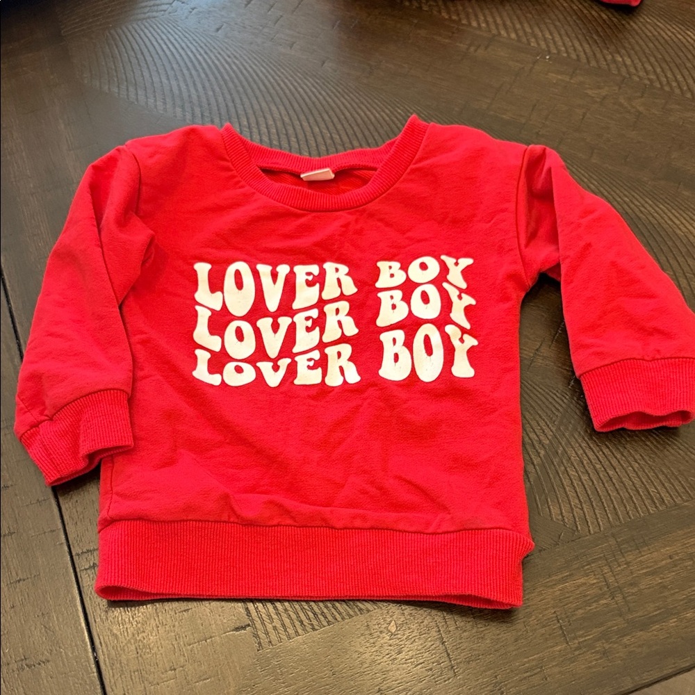 Red Toddler Boys “Love Boy” Sweatshirt - 12 months
